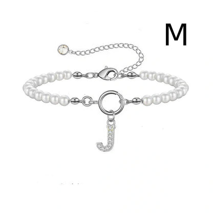 2024 fashion initial pearl bracelet for women with toggle clasp