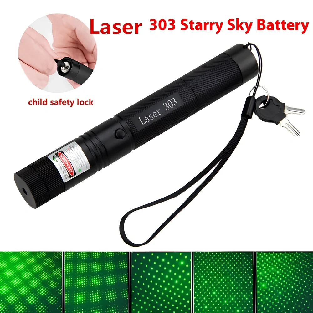 Metal laser pointer pen with green, red and blue light options, 15cm length