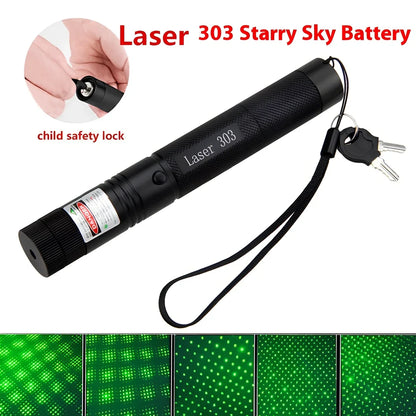Metal laser pointer pen with green, red and blue light options, 15cm length