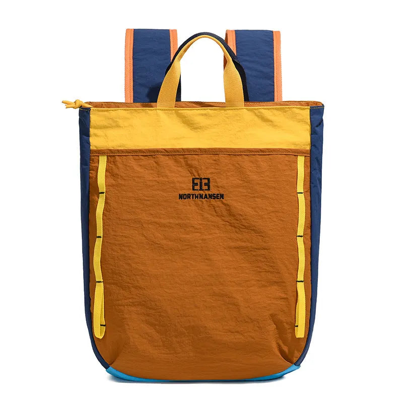 Women's nylon casual backpack 20-35L with airpillow straps, solid colour, available in three colour combos