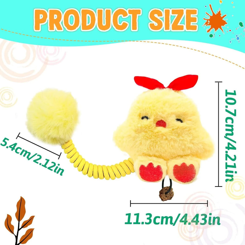 Catnip toys for cats with natural silvervine fruit, flexible 50cm spring, and 15cm plush fuzzy ball, interactive kitten teething toys in animal designs for indoor play, oral hygiene, and furniture protection, available in six plush animal styles.