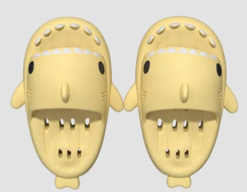 Shark slippers with drain holes, EVA quick-drying shower shoes, unisex open toe slides