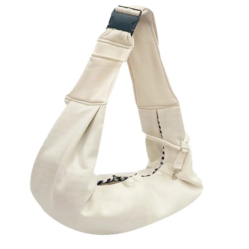 Soft brown adjustable shoulder strap dog carrier bag for small pets