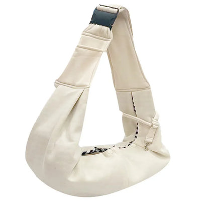 Soft brown adjustable shoulder strap dog carrier bag for small pets