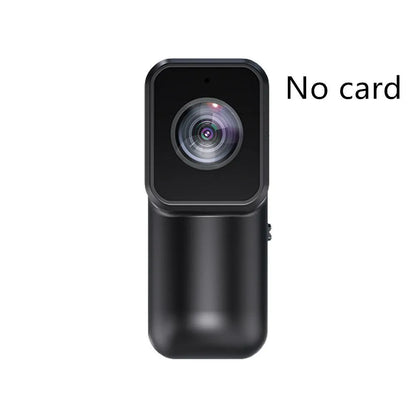 Black mini WiFi sports camera recorder 61.5x27x27mm with wristband riding bracket, cycling bracket, back clip, and pet strap.