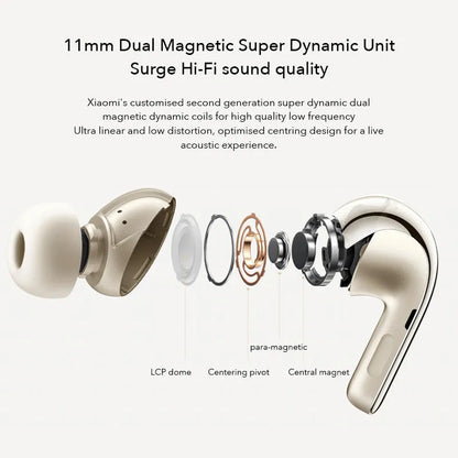 Black and gold true wireless Bluetooth earbuds with a charging case on a white background.