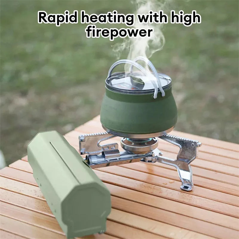 Portable folding cassette stove for outdoor cooking with storage bag