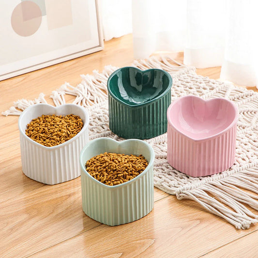 Elevated Ceramic Pet Bowl with Angled Design for Comfortable and Hygienic Feeding