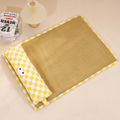 Four-season pet cushion for cats and dogs available in four sizes with grey and yellow colour options