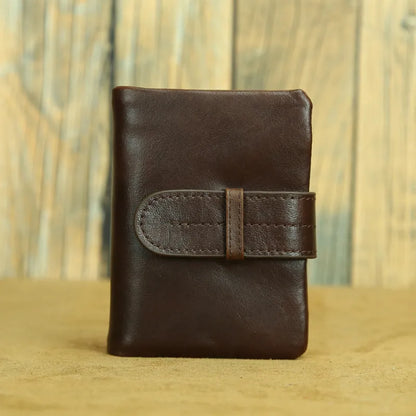 Genuine leather women's wallet with multiple card slots in brown and black colour options