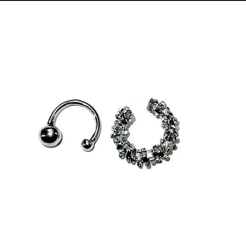 Geometric irregular frosty style ear clip earrings in B4710 colour, made from alloy.