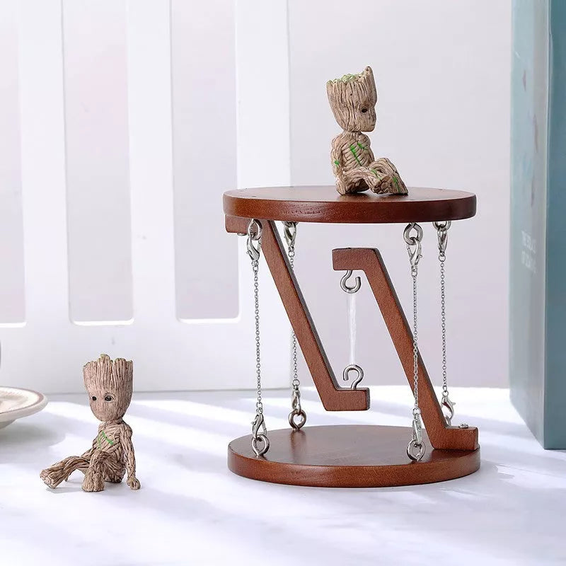 Tensegrity Sculpture anti-gravity physics toy in wood color and brown