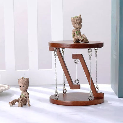 Tensegrity Sculpture anti-gravity physics toy in wood color and brown