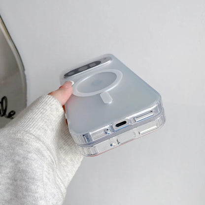 Transparent laser frosted matte phone case for Google Pixel with magnetic function.