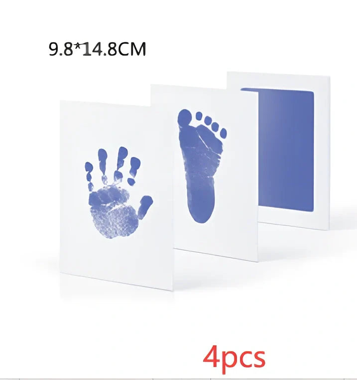 Disposable ink baby hand and foot print kit with six colour options and two size formats