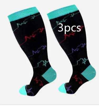 Premium plus-size compression socks with bamboo fibers for superior comfort and support