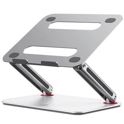 Adjustable aluminum laptop cooling stand with foldable, ergonomic, and portable design