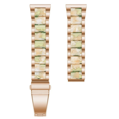 Fashion Personality resin watch strap in multiple colours showing 18cm length and connection points for Apple Watch and universal 22mm watches