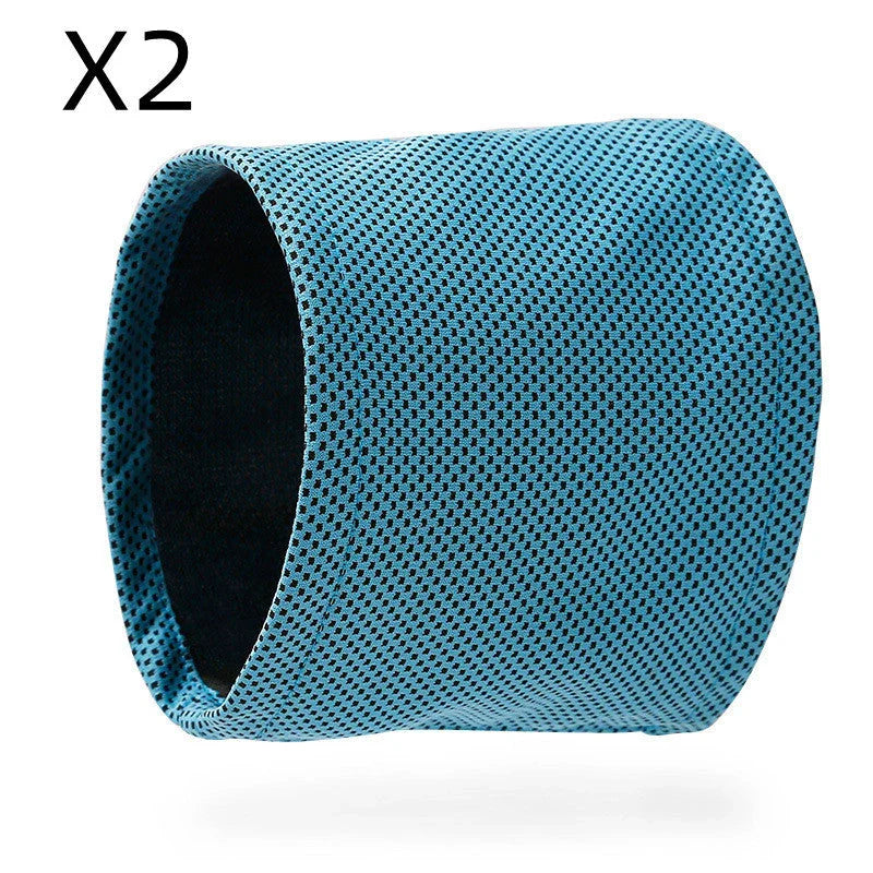 Blue instant cooling pet bandana for dogs, perfect for summer heat relief