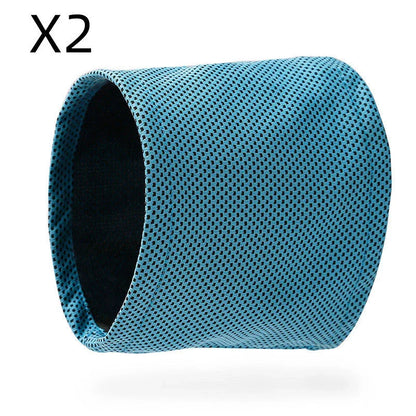 Blue instant cooling pet bandana for dogs, perfect for summer heat relief