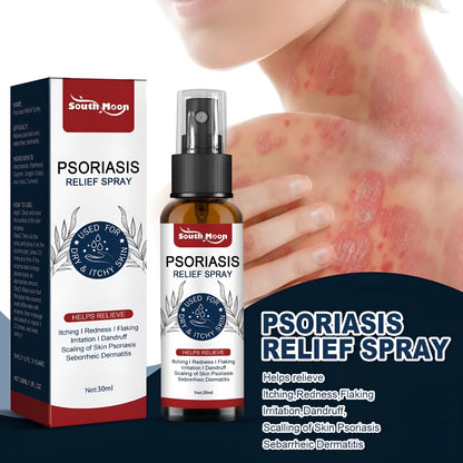 30ml bottle of body care relief spray with aloe vera and panthenol.