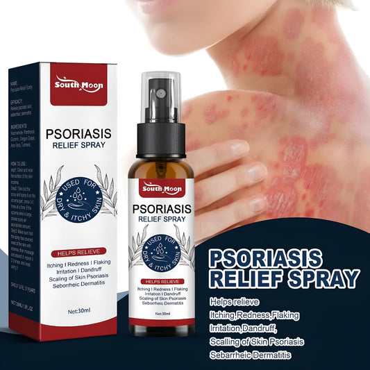30ml bottle of body care relief spray with aloe vera and panthenol.