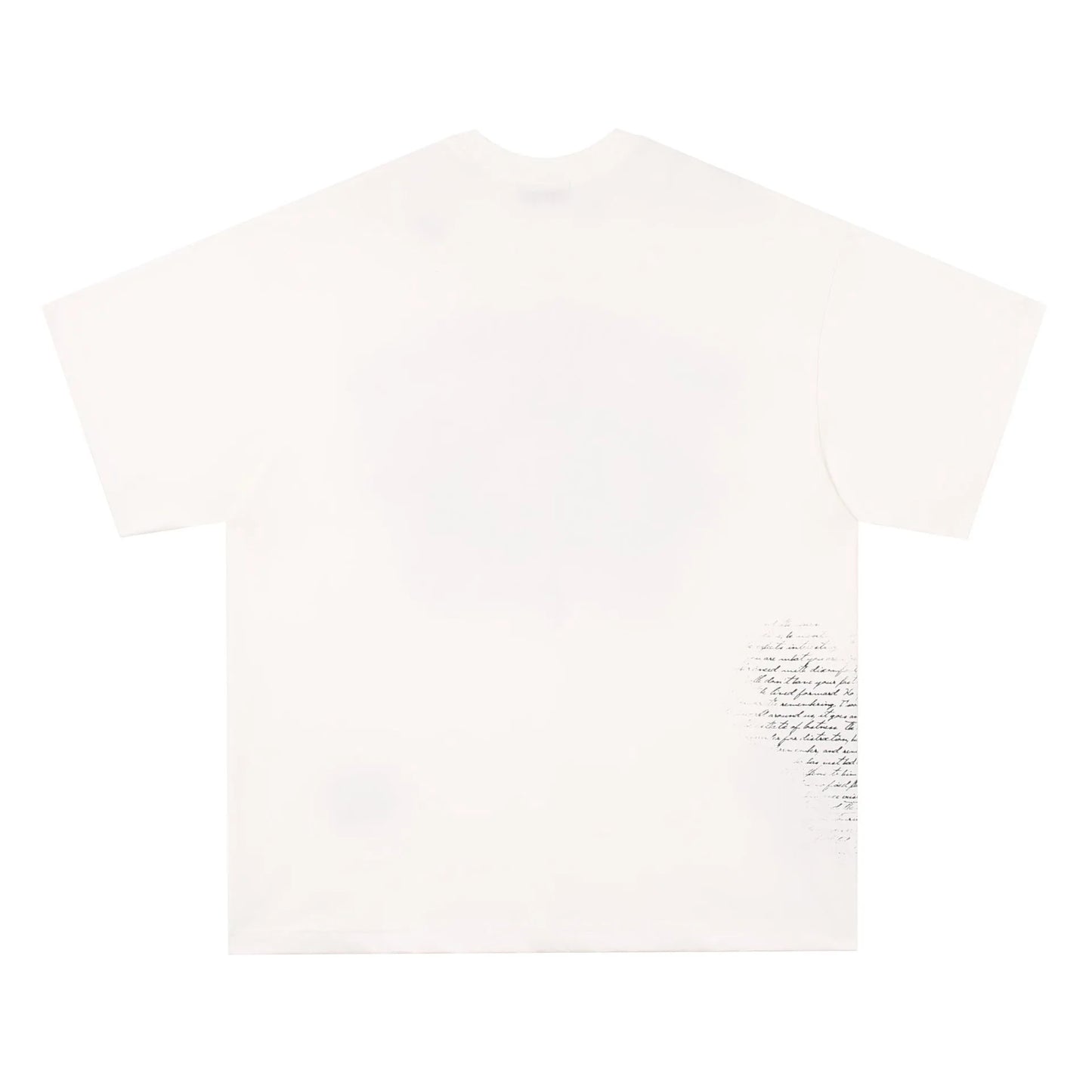 Black and white graphic t-shirt with retro hip hop gothic letter print, short sleeves.
