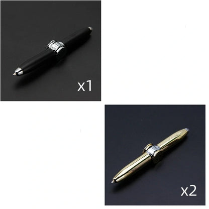 Multifunctional decompression gyro ballpoint pen showing 10.3cm length and spinning mechanism