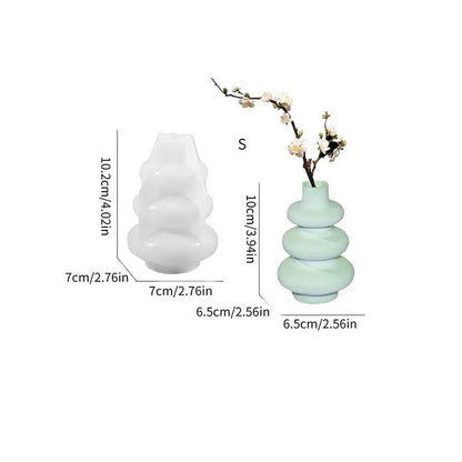 Three layer circle vase ornaments silicone mould in irregular shape