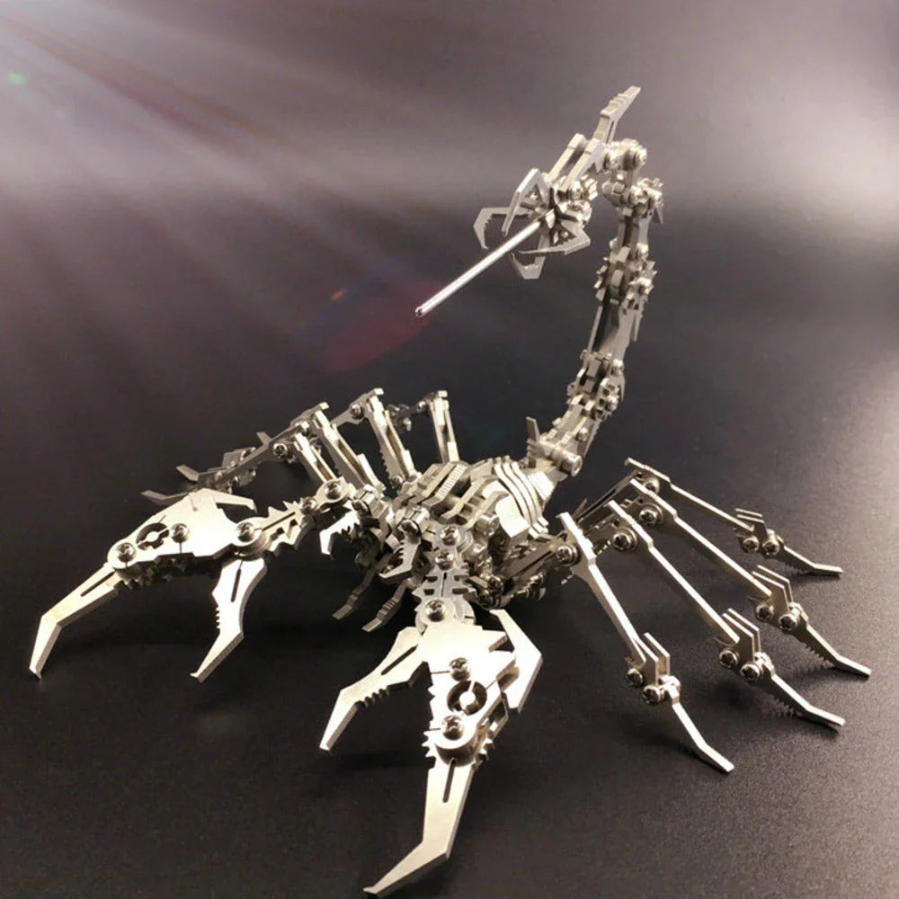 Stunningly detailed 3D metal puzzle featuring a fire-breathing ice dragon and scorpion king design