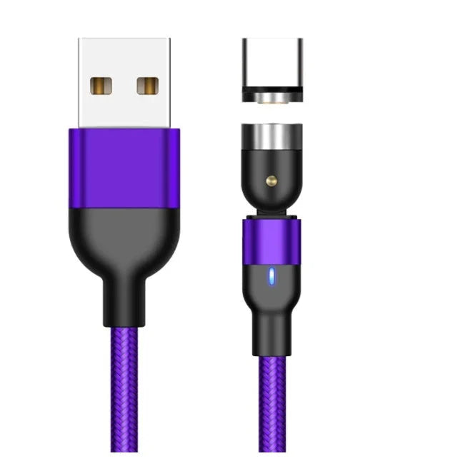 Magnetic USB Type C Charging Cable with 360-degree Rotation and Fast Charging Capabilities