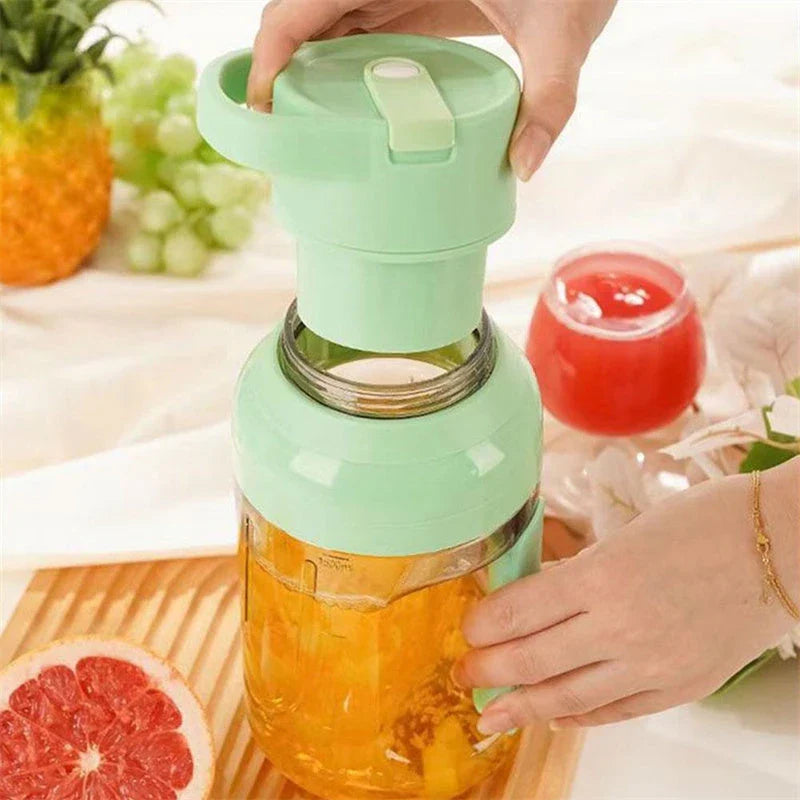 Portable Electric Juicer with Double-Handled Design, Large 50oz Capacity, and USB Charging for On-the-Go Convenience