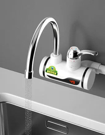 Electric instant water heater tap with adjustable temperature for kitchen or bathroom use