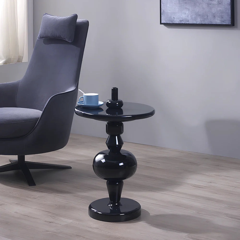 Nordic minimalist side table with 45cm diameter wood top and stainless steel base