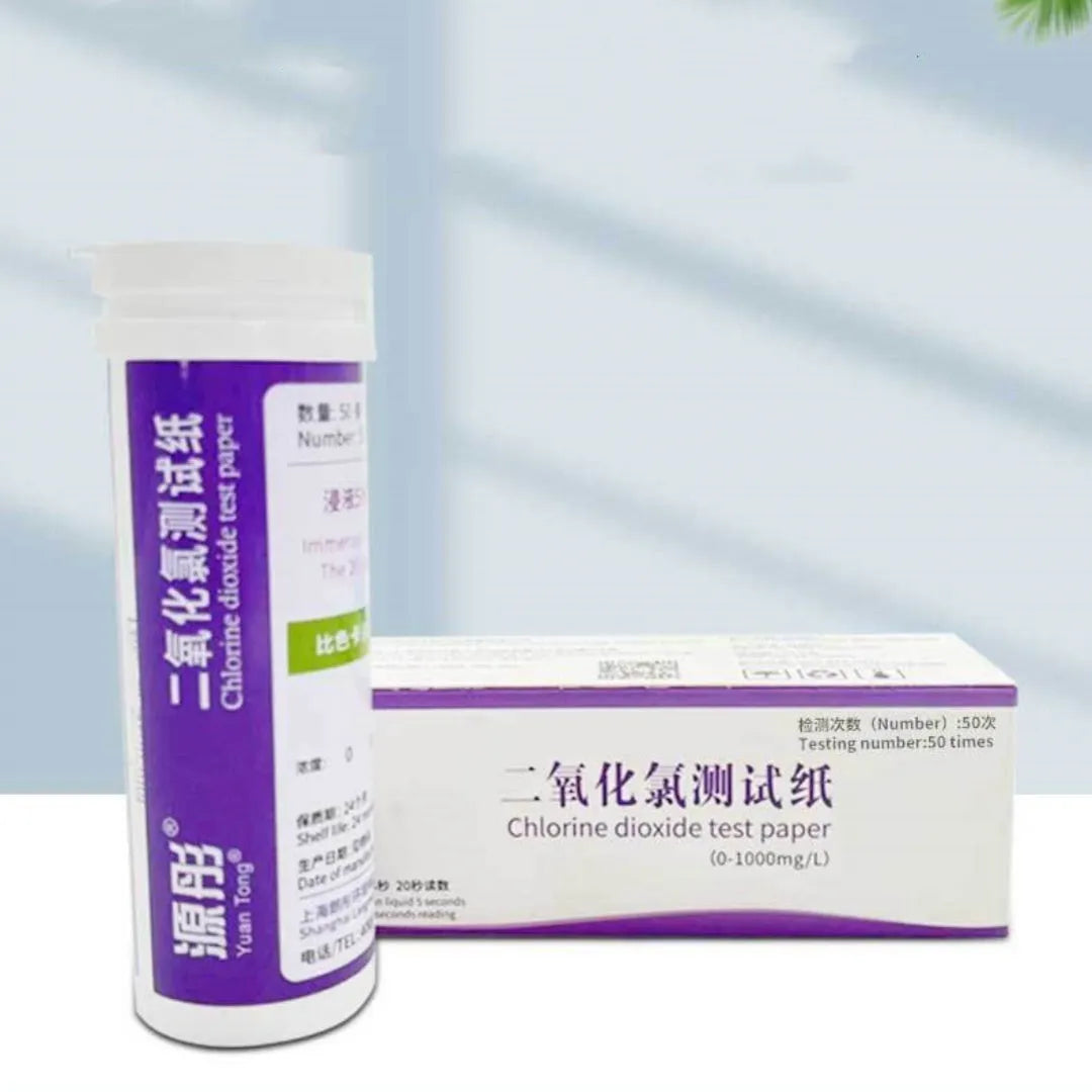 Chlorine dioxide test paper bottle with 50 pieces for 0-1000mg/L waste water detection