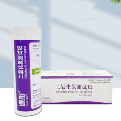 Chlorine dioxide test paper bottle with 50 pieces for 0-1000mg/L waste water detection