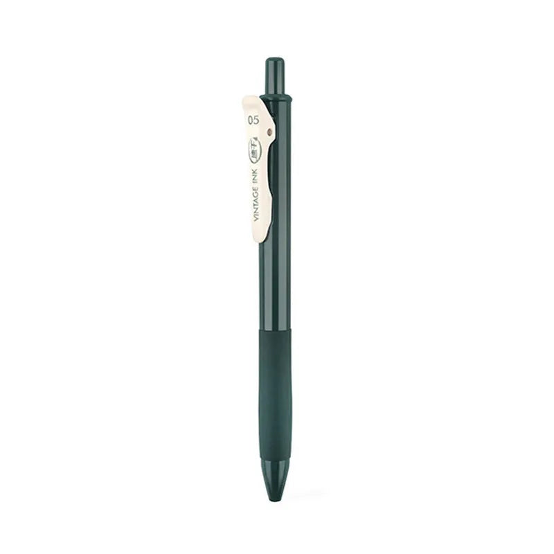 Retro colour gel pen set with plastic barrel and 0.5mm tip in five colour options