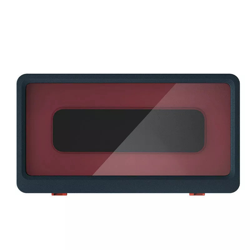 Waterproof wall-mounted phone stand in white and blue, no drilling required