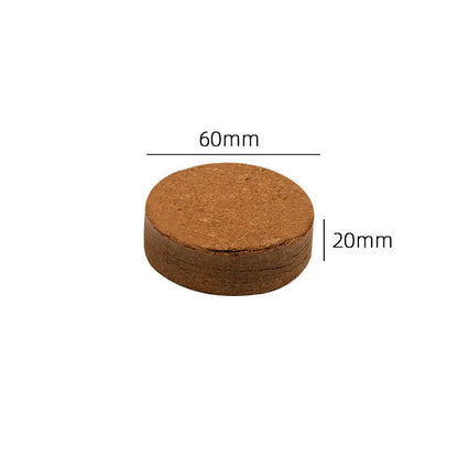 Nutrient soil blocks for vegetable planting showing dry and expanded states with size variations