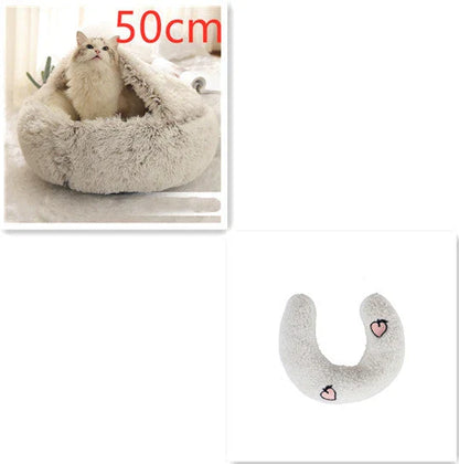 Cozy pet bed with plush and warm fabric for cats and dogs