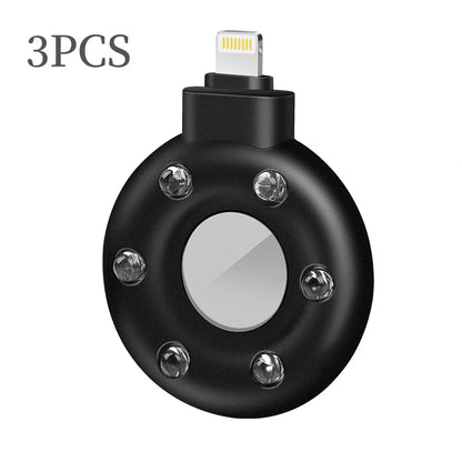 Anti-sneak camera detector with USB charging port and plastic housing in black colour option