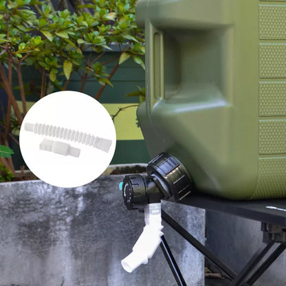 Army green portable water storage barrel with faucet, 18-liter capacity, square shape