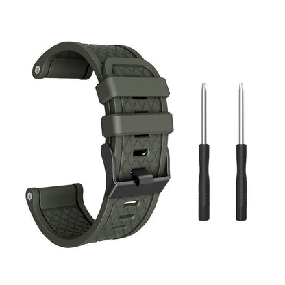 Black silicone watch strap with stainless steel fittings for Jiaming 26mm watch cases