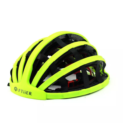Ultralight folding bicycle helmet in black, white, silver, pink, or fluorescent green