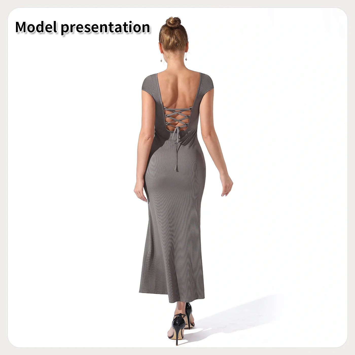 A stylish and versatile black dress with a flattering silhouette, suitable for various occasions.