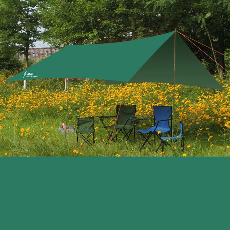 Sun Shade Camping Canopy Tent in fruit green, sky blue, dark green, and orange