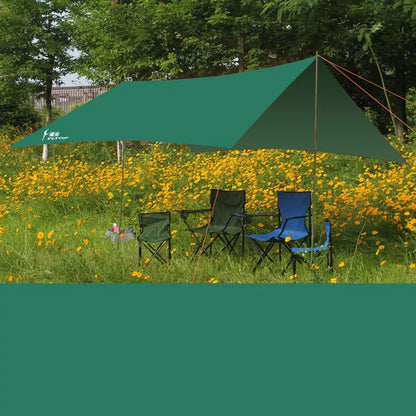 Sun Shade Camping Canopy Tent in fruit green, sky blue, dark green, and orange