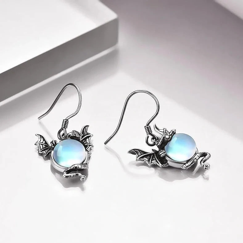 European and American fashion zinc alloy dragon earrings with electroplating finish, featuring 12 zodiac animal designs including flying dragon motifs for unisex wearers