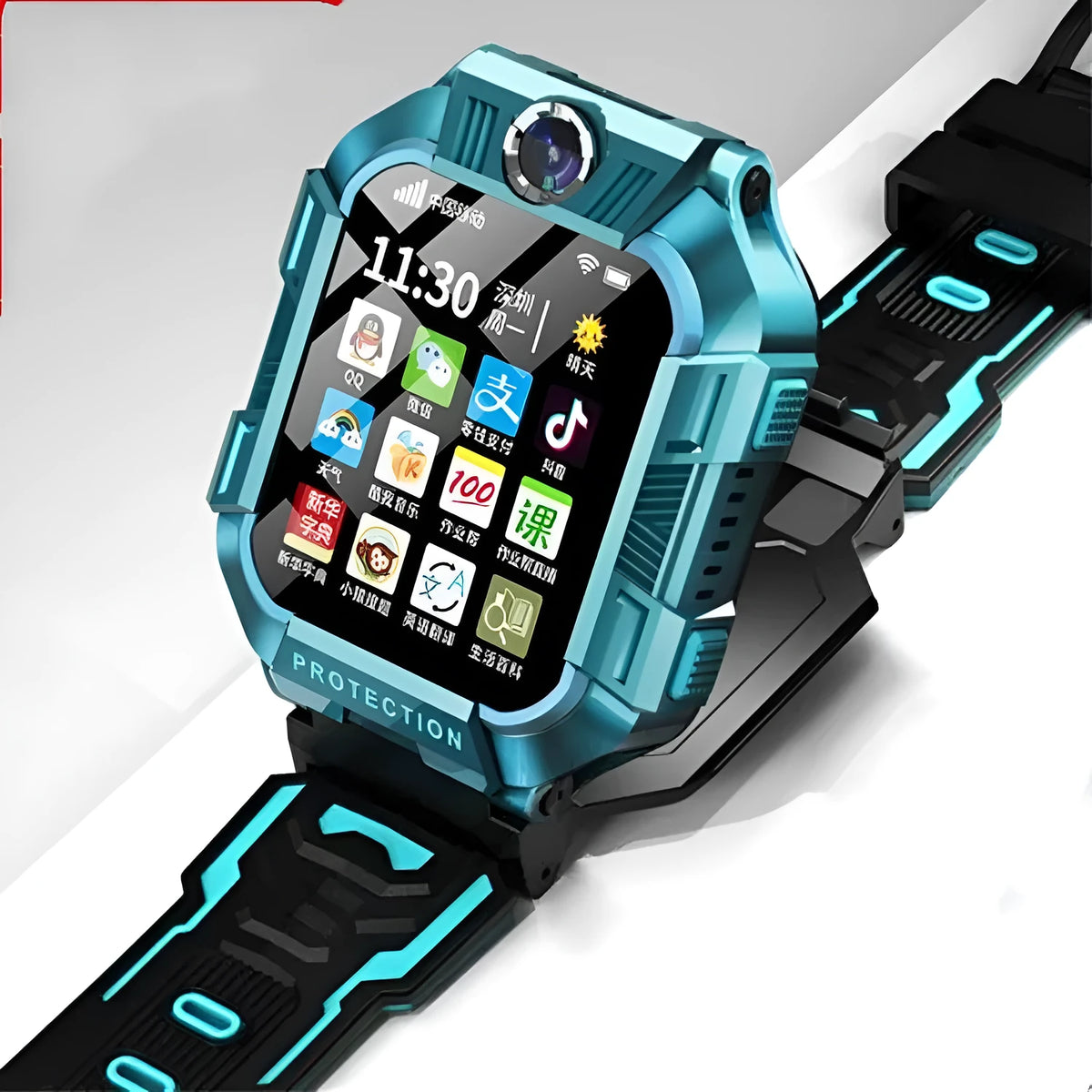 A63 children's phone smart watch with GPS positioning and waterproof design in green colour