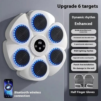 Smart Bluetooth wireless boxing equipment with half finger gloves for home workouts